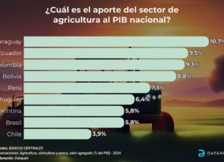 ¿Cuál es el aporte del sector de agricultura al PIB nacional?