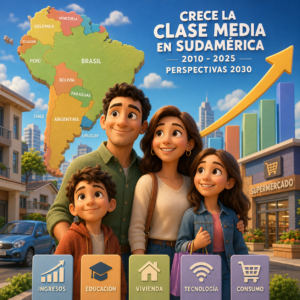¿Dónde está creciendo más la clase media en Sudamérica?